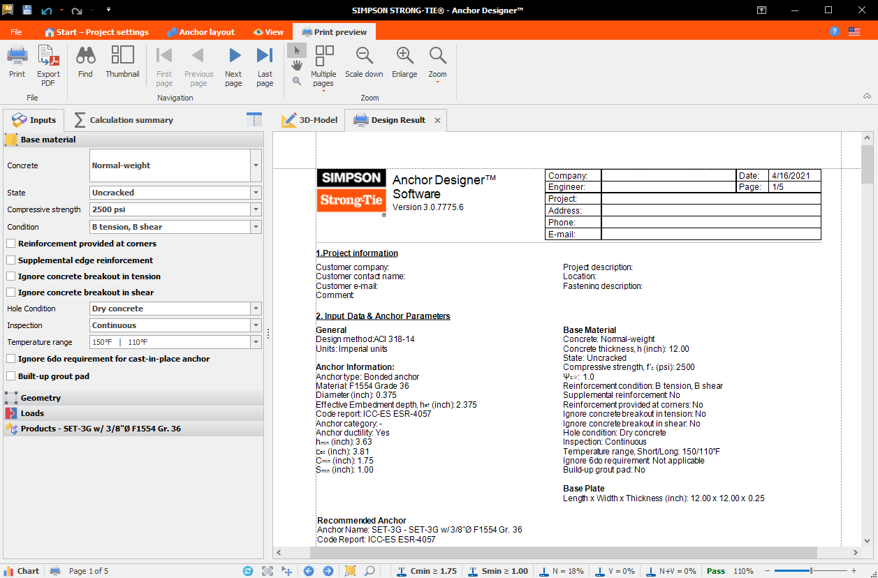 Anchor Designer software screenshot 1